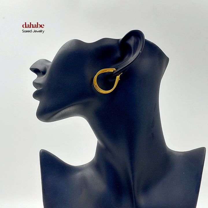21K حلق ذبلة اكسترا-مجوهرات الشيخ سعيد-Saeed Jewelry 