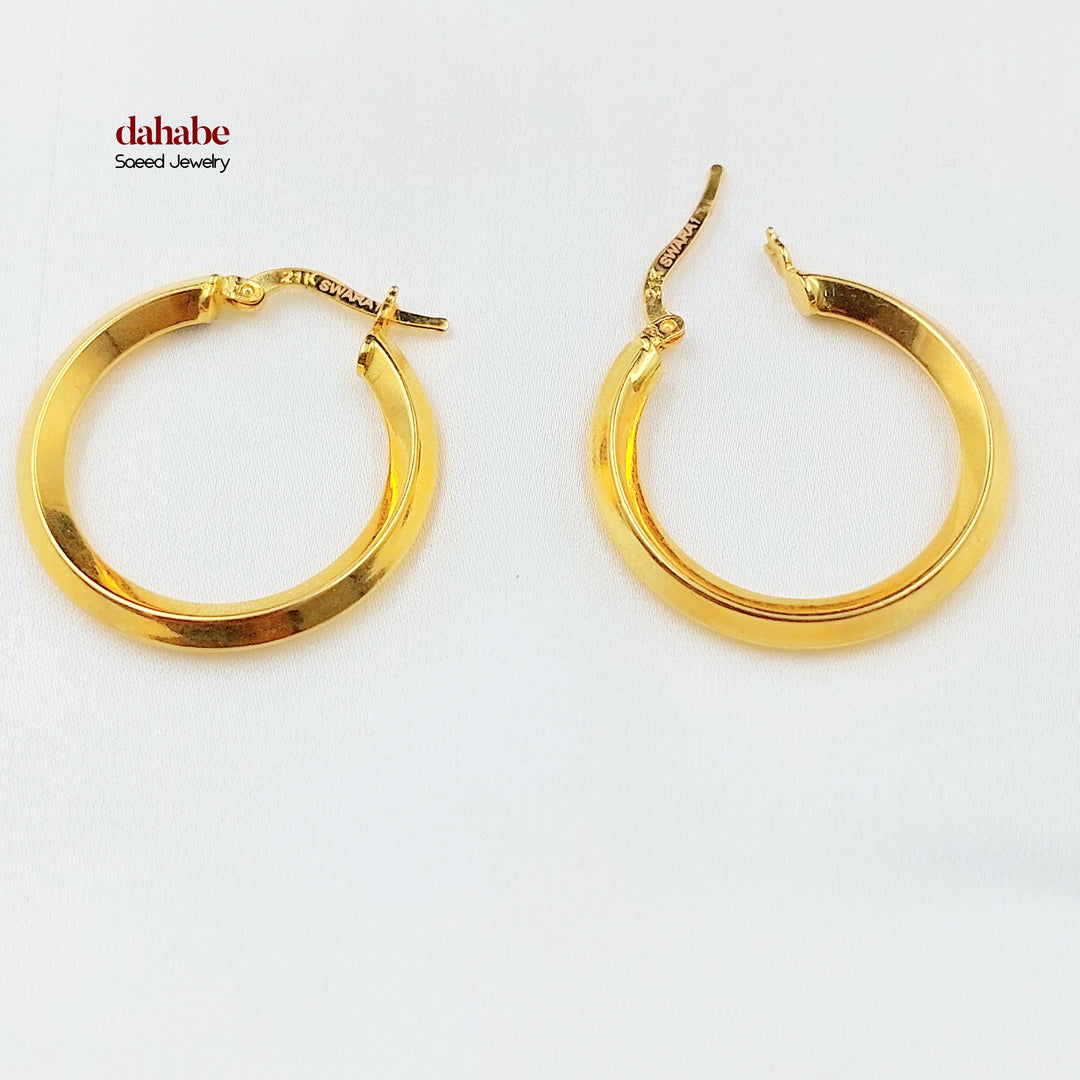 21K حلق ذبلة اكسترا-مجوهرات الشيخ سعيد-Saeed Jewelry 