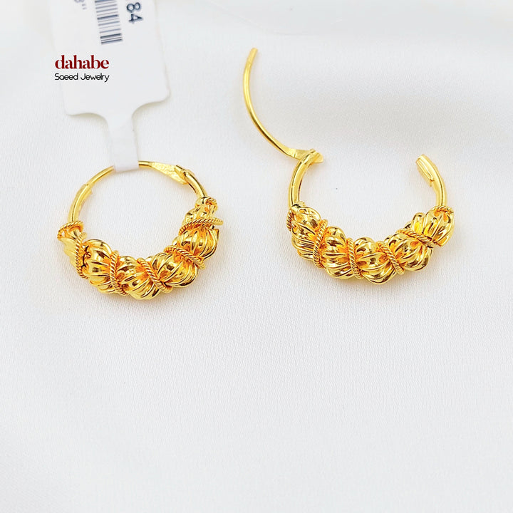 21K حلق ذبلة اكسترا-مجوهرات الشيخ سعيد-Saeed Jewelry 