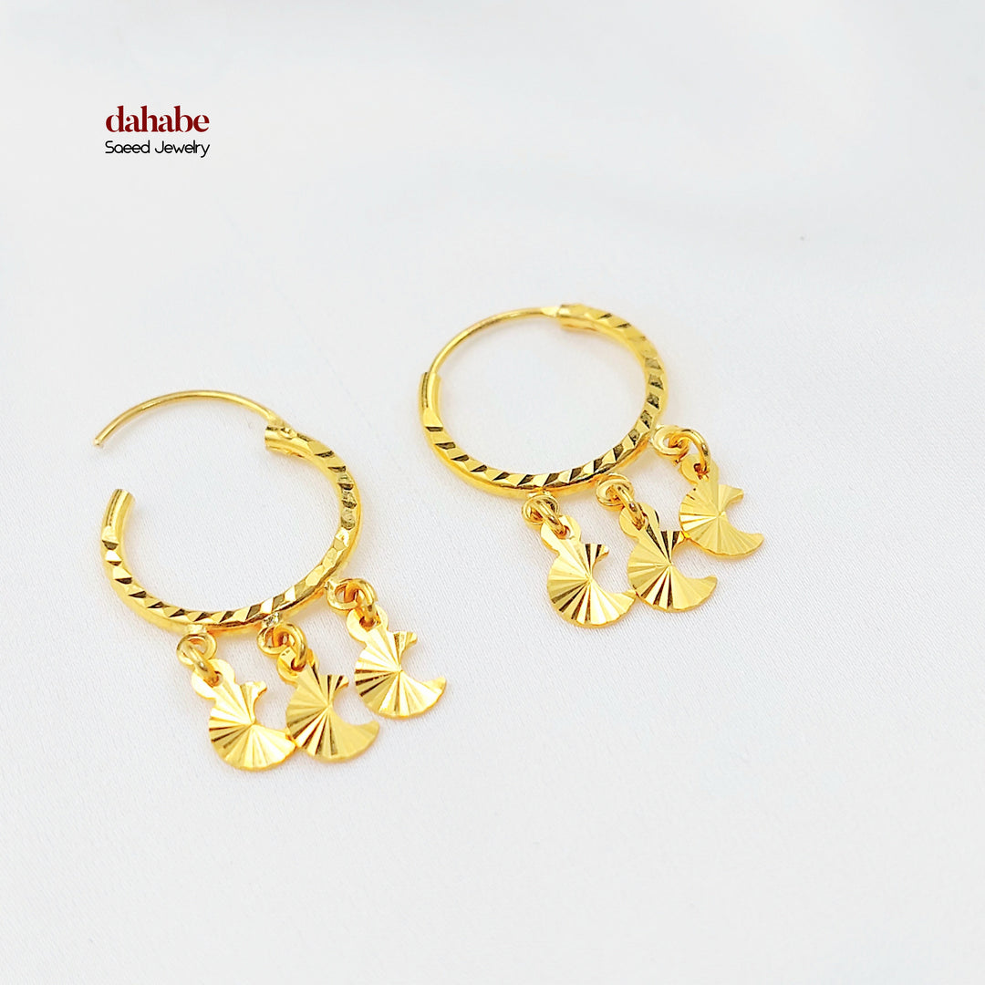 21K حلق ذبلة دنانديش-مجوهرات الشيخ سعيد-Saeed Jewelry 
