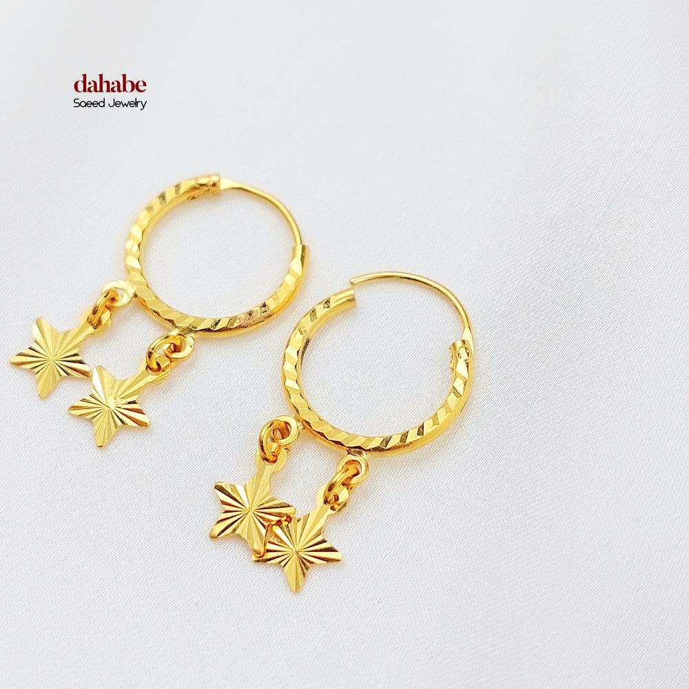 21K حلق ذبلة دنانديش-مجوهرات الشيخ سعيد-Saeed Jewelry 