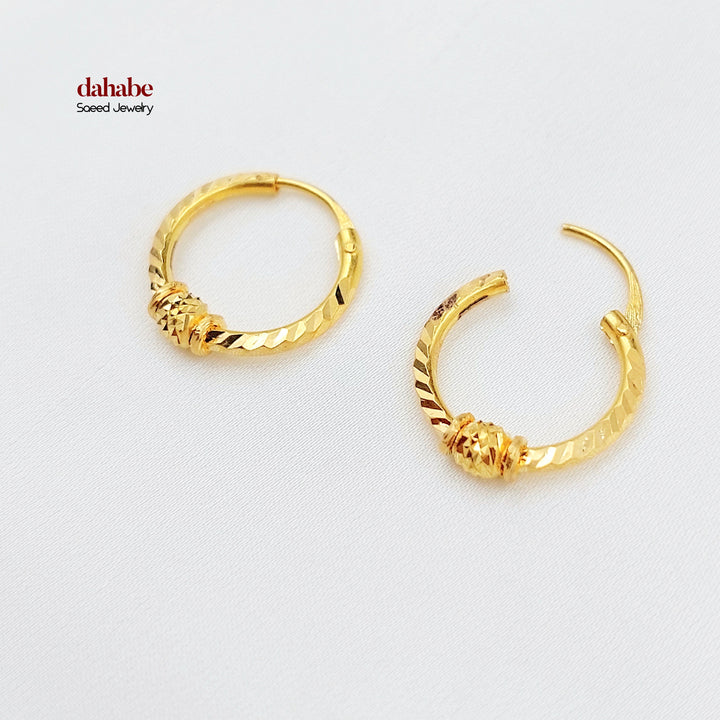 21K حلق ذبلة دنانديش-مجوهرات الشيخ سعيد-Saeed Jewelry 
