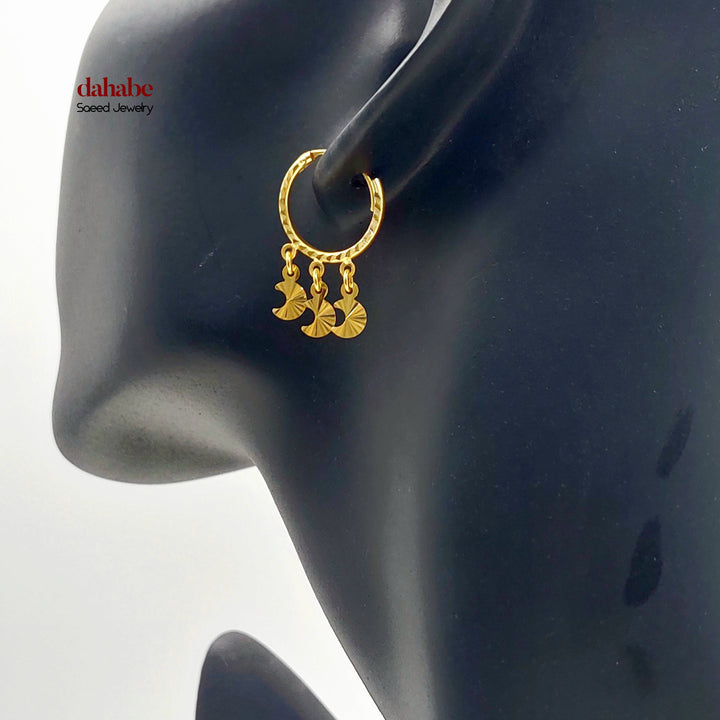 21K حلق ذبلة دنانديش-مجوهرات الشيخ سعيد-Saeed Jewelry 