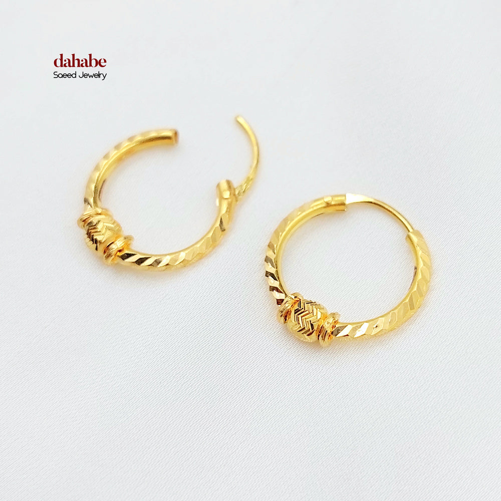 21K حلق ذبلة دنانديش-مجوهرات الشيخ سعيد-Saeed Jewelry 