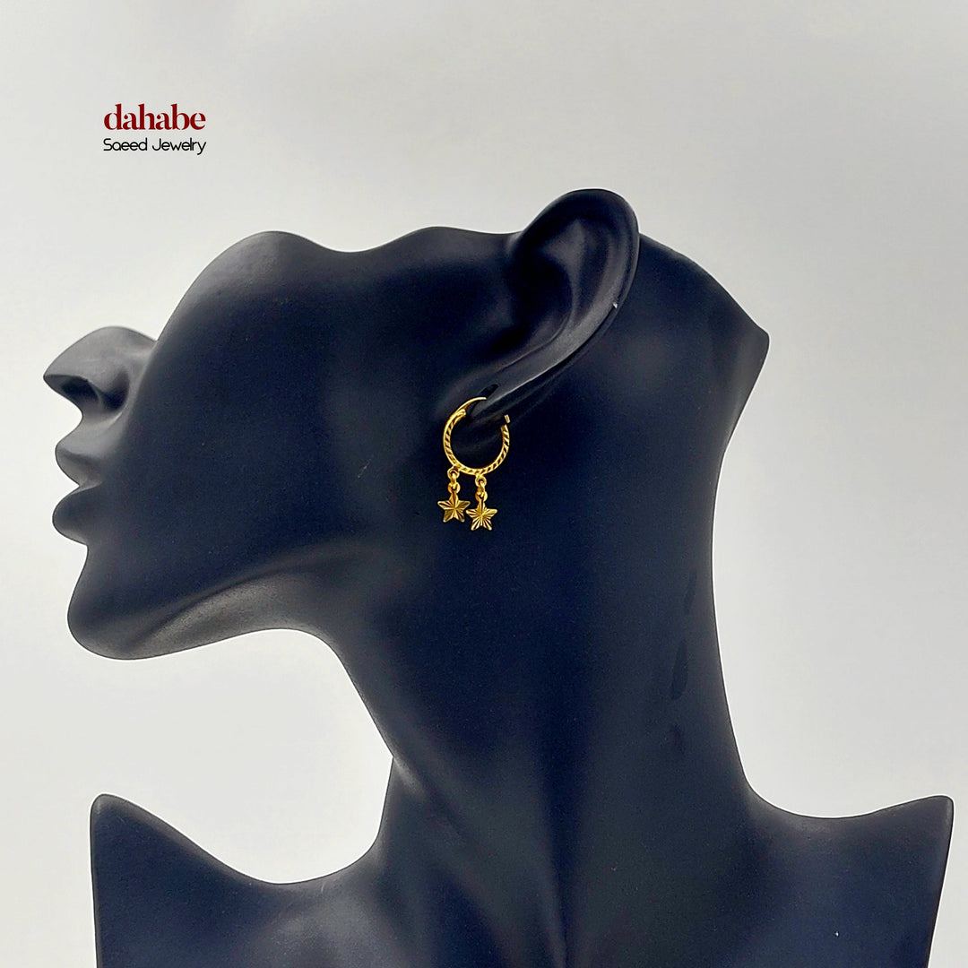 21K حلق ذبلة دنانديش-مجوهرات الشيخ سعيد-Saeed Jewelry 