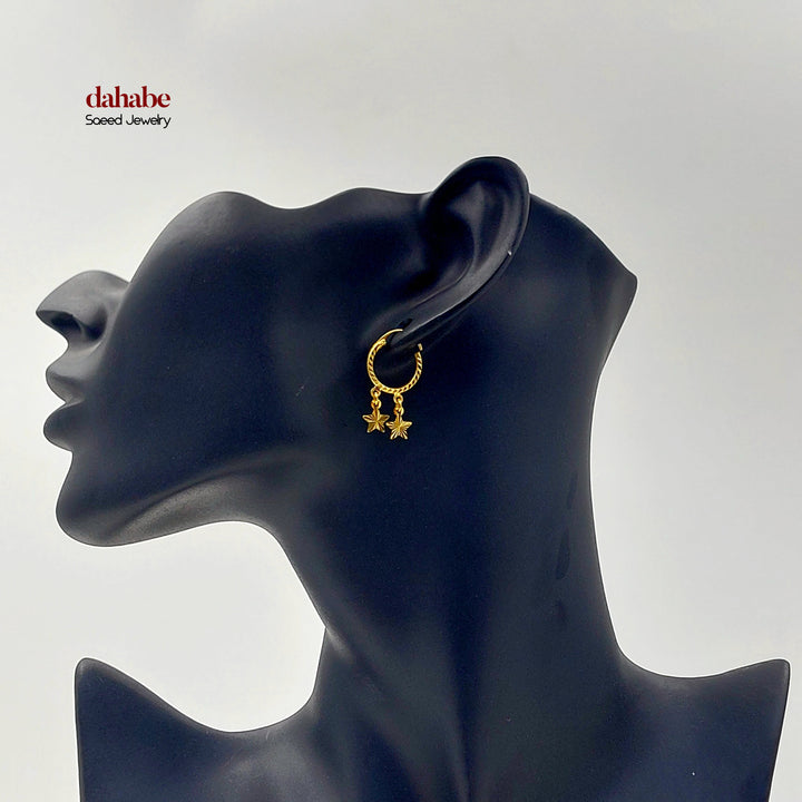 21K حلق ذبلة دنانديش-مجوهرات الشيخ سعيد-Saeed Jewelry 