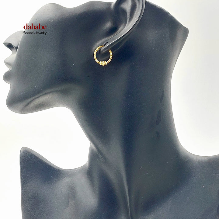 21K حلق ذبلة دنانديش-مجوهرات الشيخ سعيد-Saeed Jewelry 