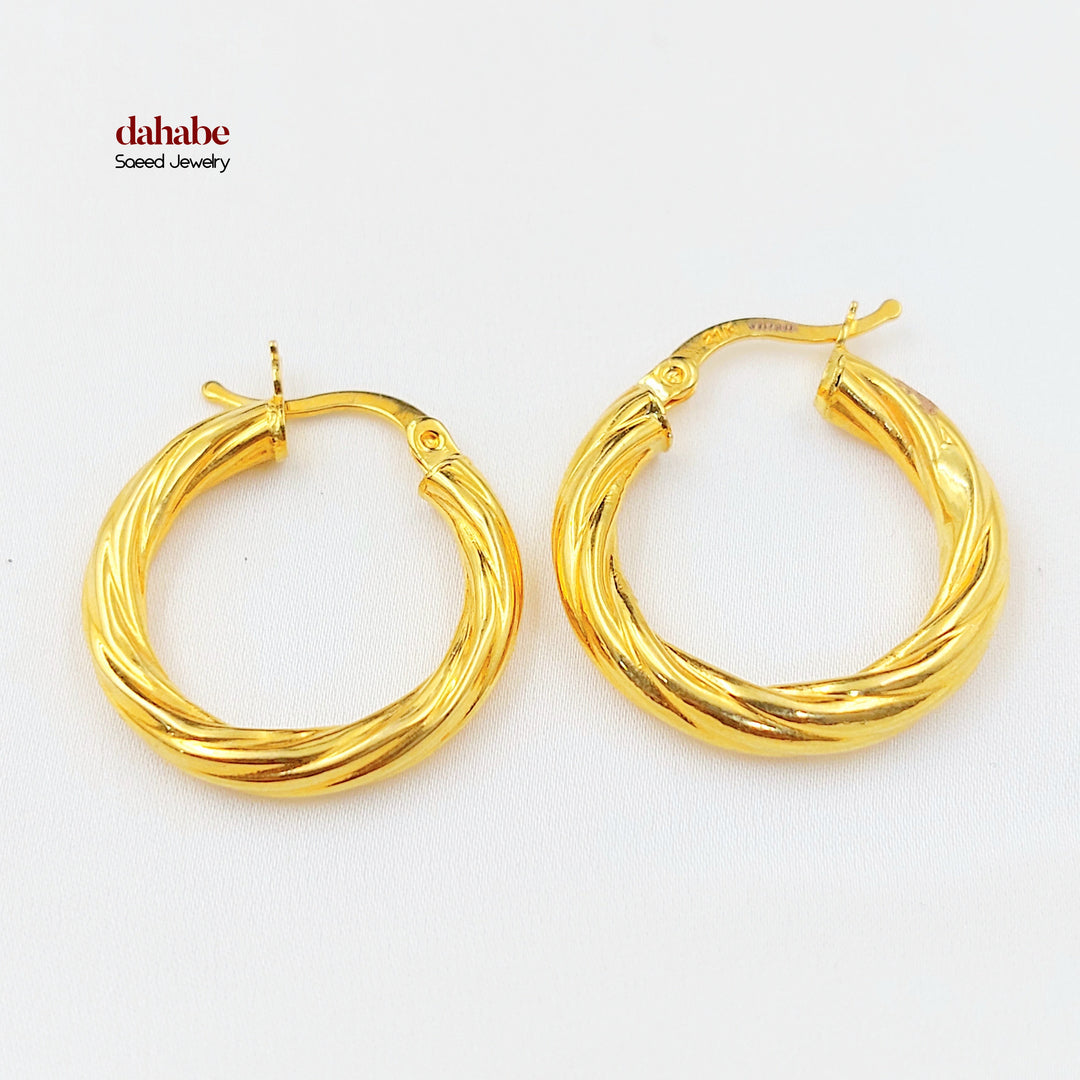21K حلق ذبلة اكسترا-مجوهرات الشيخ سعيد-Saeed Jewelry 