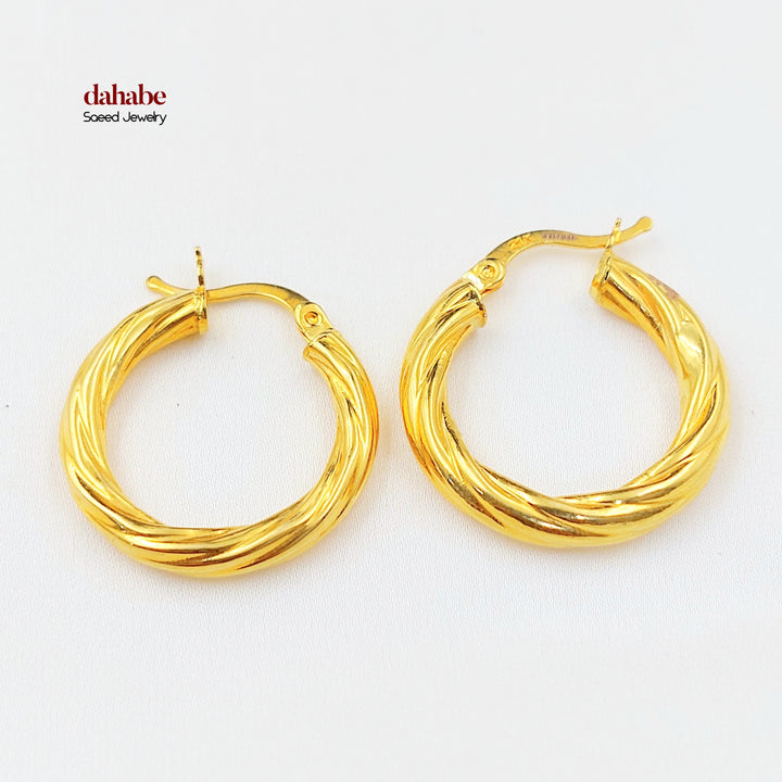 21K حلق ذبلة اكسترا-مجوهرات الشيخ سعيد-Saeed Jewelry 