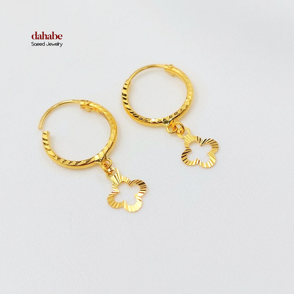 21K حلق ذبلة دنانديش-مجوهرات الشيخ سعيد-Saeed Jewelry 