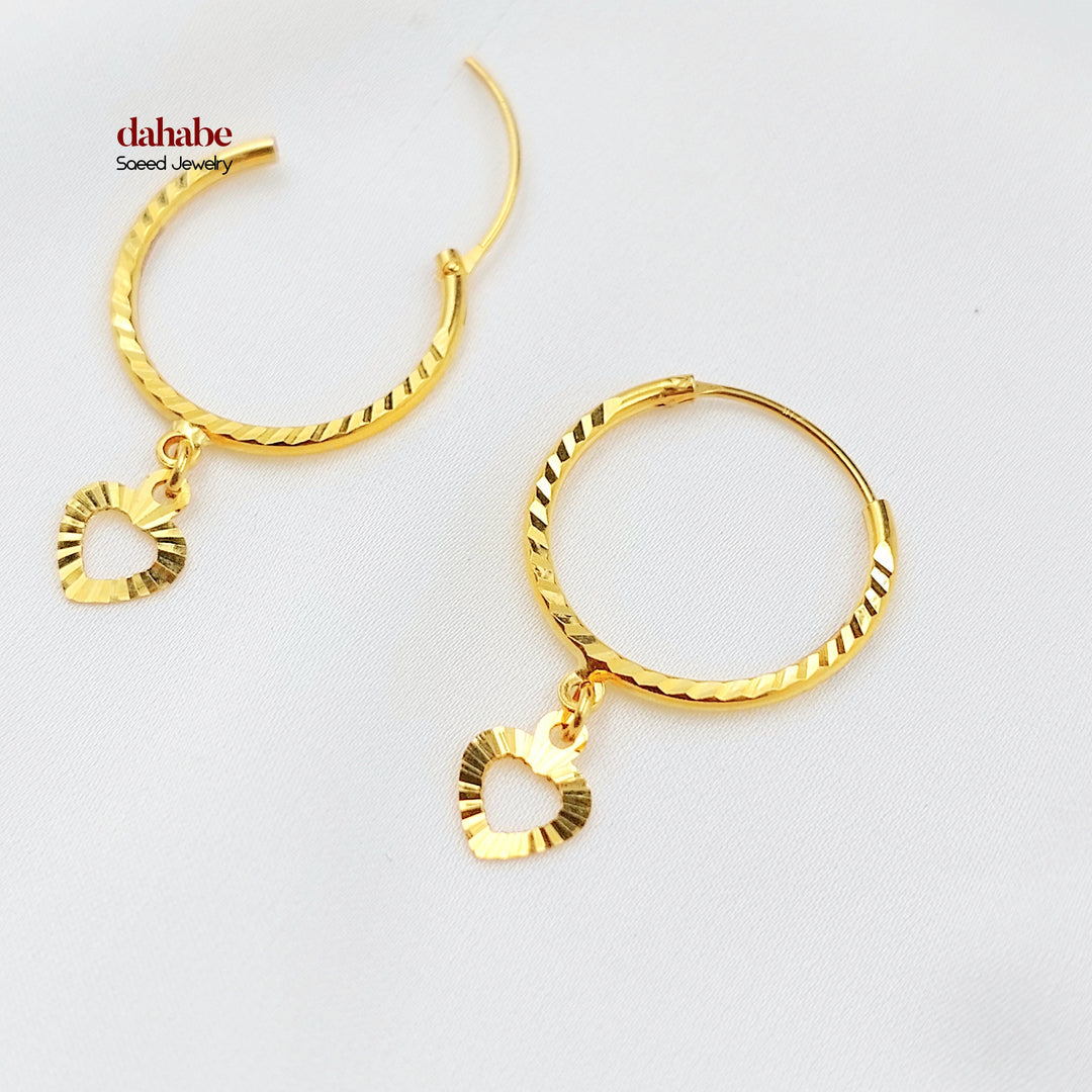 21K حلق ذبلة دنانديش-مجوهرات الشيخ سعيد-Saeed Jewelry 