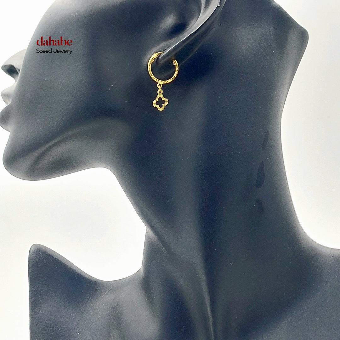 21K حلق ذبلة دنانديش-مجوهرات الشيخ سعيد-Saeed Jewelry 