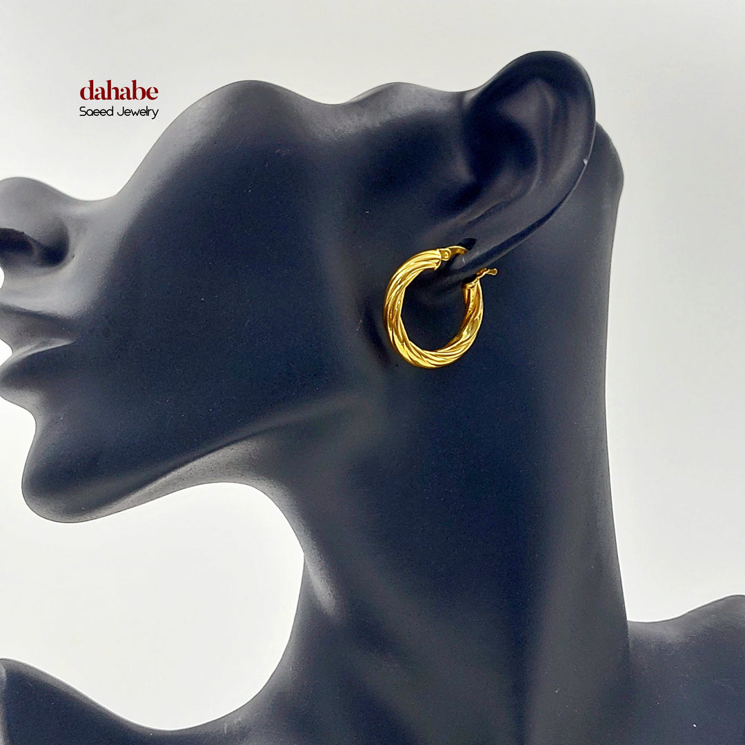 21K حلق ذبلة اكسترا-مجوهرات الشيخ سعيد-Saeed Jewelry 