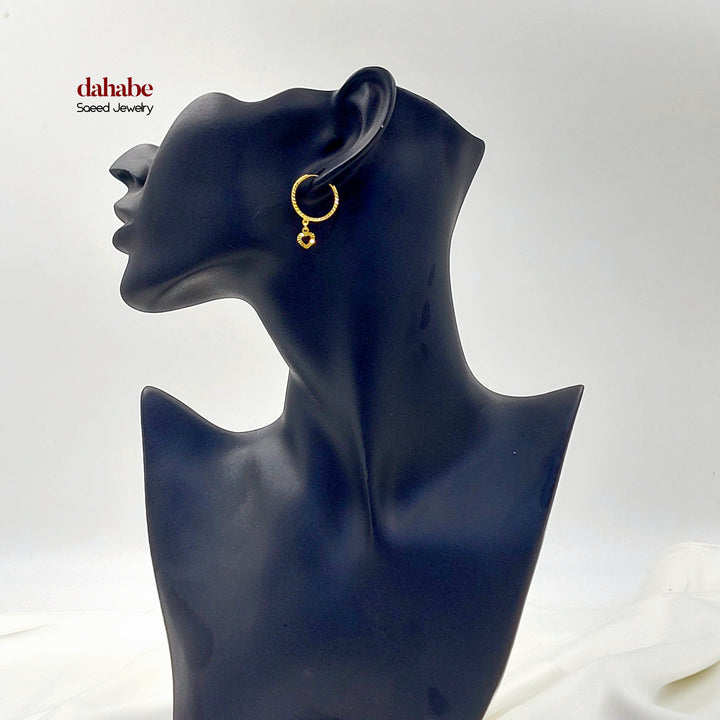 21K حلق ذبلة دنانديش-مجوهرات الشيخ سعيد-Saeed Jewelry 