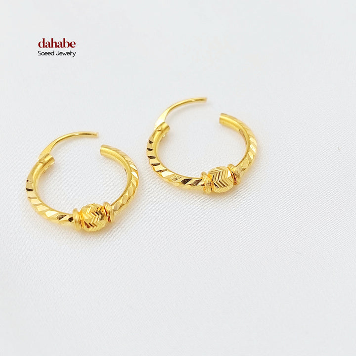 21K حلق ذبلة دنانديش-مجوهرات الشيخ سعيد-Saeed Jewelry 