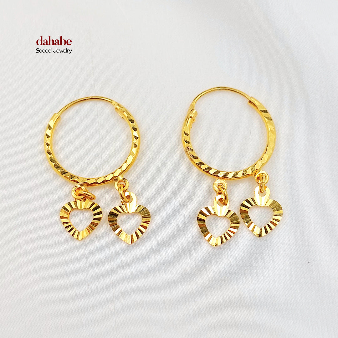 21K حلق ذبلة دنانديش-مجوهرات الشيخ سعيد-Saeed Jewelry 