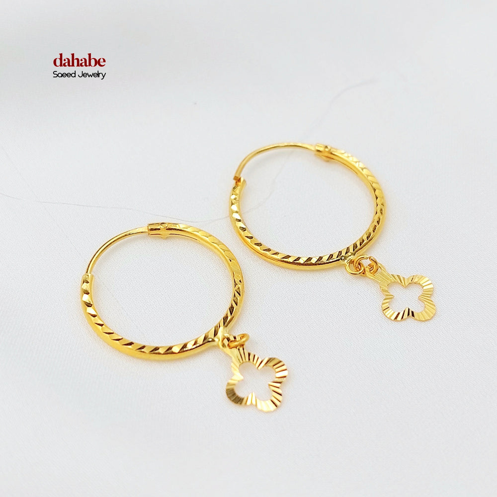 21K حلق ذبلة دنانديش-مجوهرات الشيخ سعيد-Saeed Jewelry 