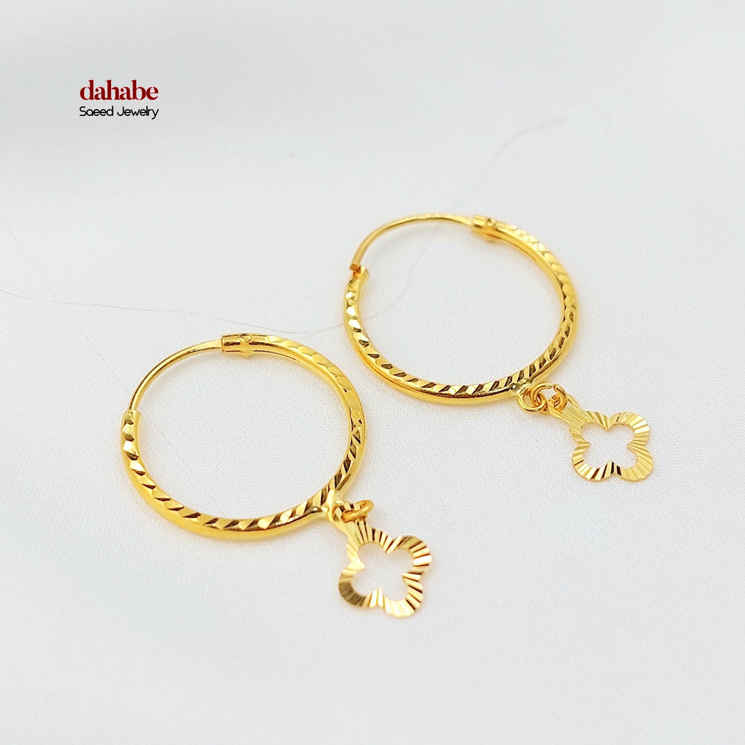21K حلق ذبلة دنانديش-مجوهرات الشيخ سعيد-Saeed Jewelry 