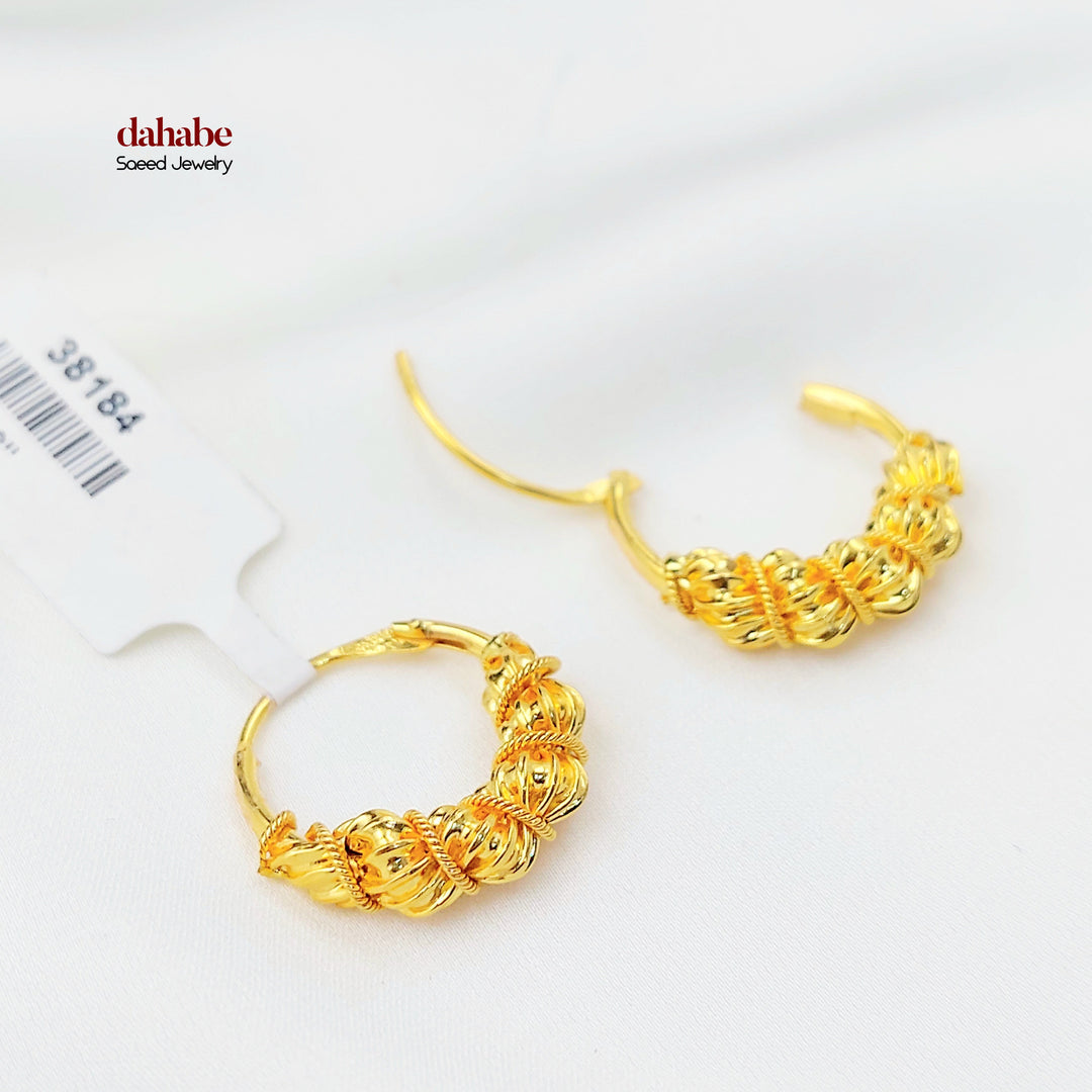 21K حلق ذبلة اكسترا-مجوهرات الشيخ سعيد-Saeed Jewelry 