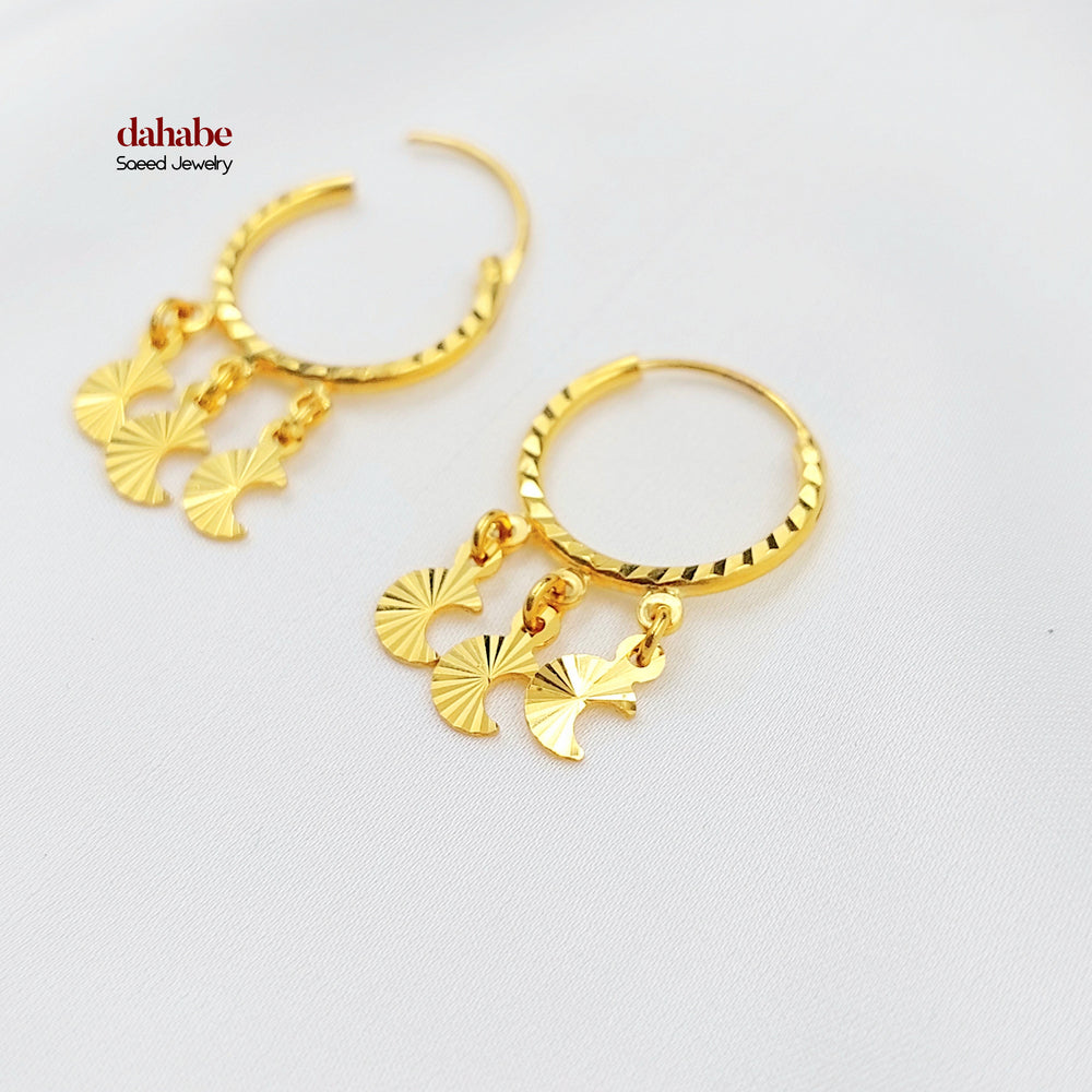 21K حلق ذبلة دنانديش-مجوهرات الشيخ سعيد-Saeed Jewelry 