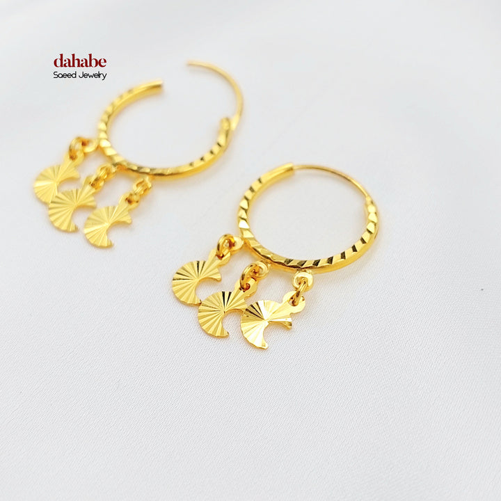 21K حلق ذبلة دنانديش-مجوهرات الشيخ سعيد-Saeed Jewelry 