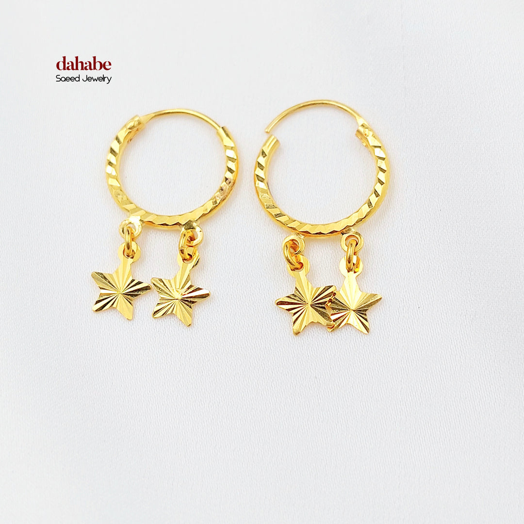 21K حلق ذبلة دنانديش-مجوهرات الشيخ سعيد-Saeed Jewelry 