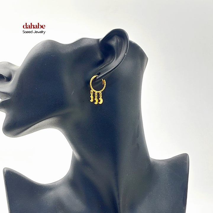 21K حلق ذبلة دنانديش-مجوهرات الشيخ سعيد-Saeed Jewelry 