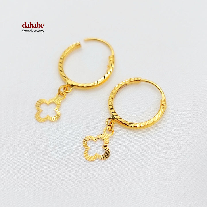 21K حلق ذبلة دنانديش-مجوهرات الشيخ سعيد-Saeed Jewelry 