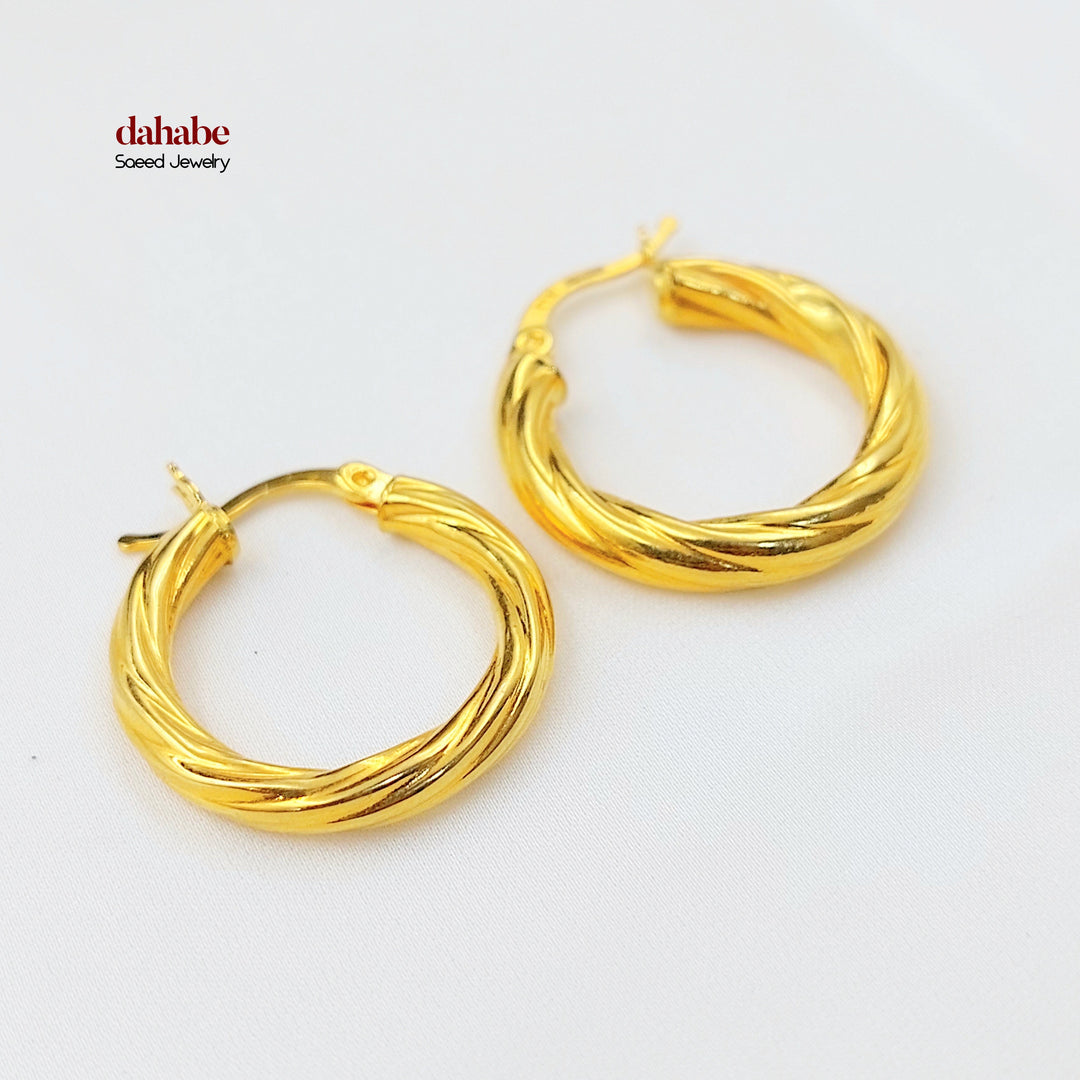 21K حلق ذبلة اكسترا-مجوهرات الشيخ سعيد-Saeed Jewelry 