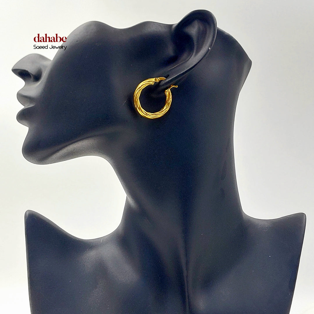 21K حلق ذبلة اكسترا-مجوهرات الشيخ سعيد-Saeed Jewelry 