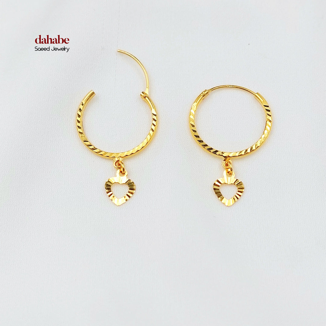 21K حلق ذبلة دنانديش-مجوهرات الشيخ سعيد-Saeed Jewelry 