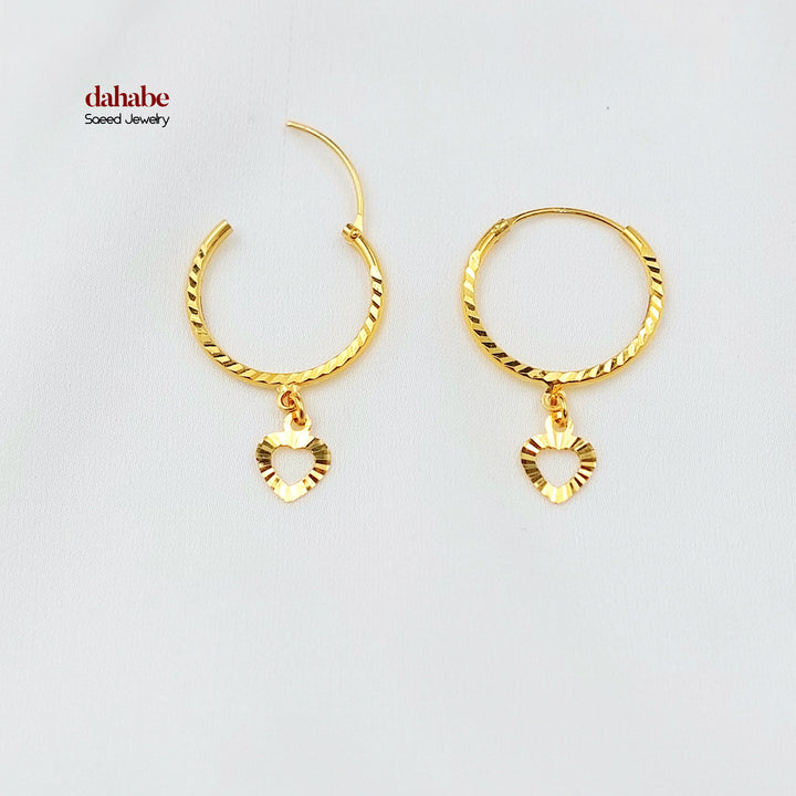 21K حلق ذبلة دنانديش-مجوهرات الشيخ سعيد-Saeed Jewelry 