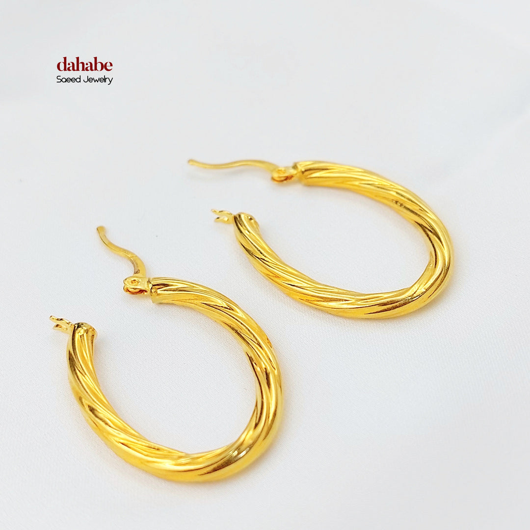 21K حلق ذبلة اكسترا-مجوهرات الشيخ سعيد-Saeed Jewelry 
