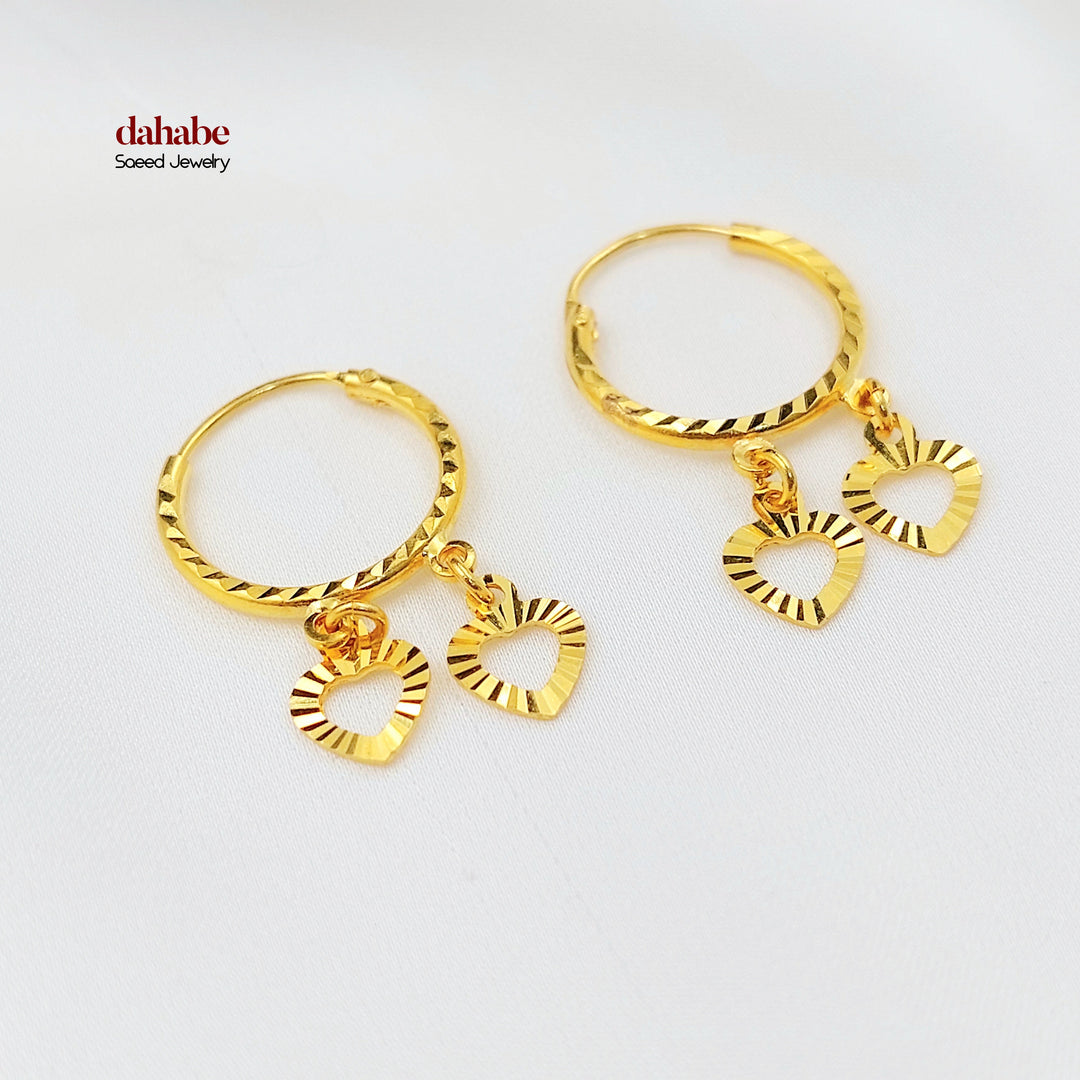 21K حلق ذبلة دنانديش-مجوهرات الشيخ سعيد-Saeed Jewelry 