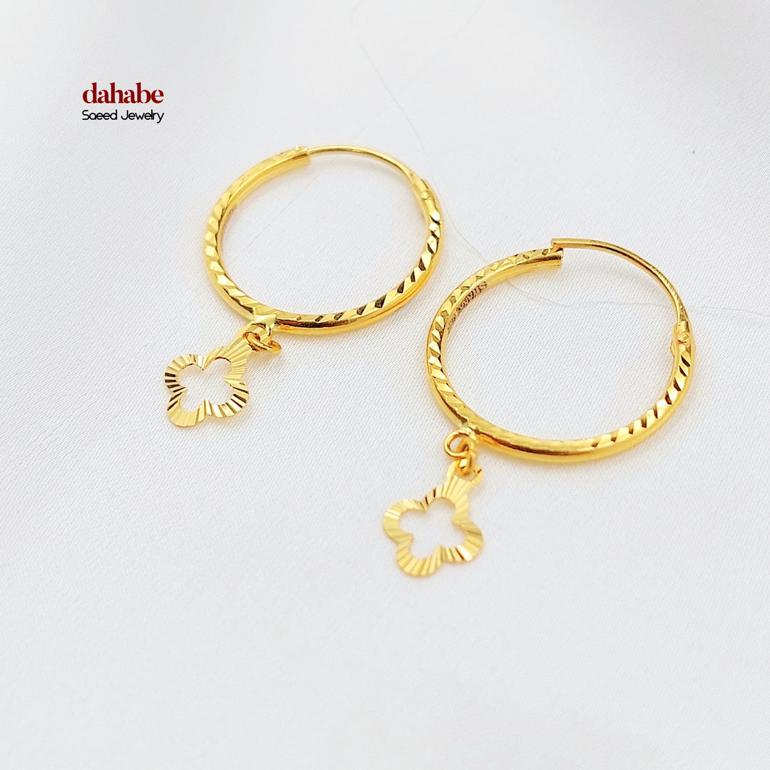 21K حلق ذبلة دنانديش-مجوهرات الشيخ سعيد-Saeed Jewelry 