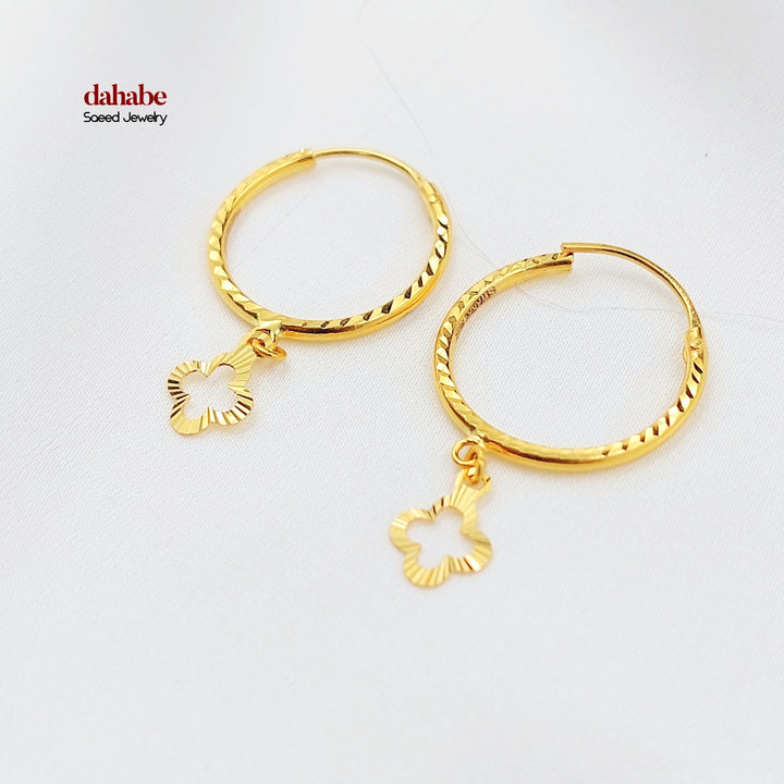 21K حلق ذبلة دنانديش-مجوهرات الشيخ سعيد-Saeed Jewelry 