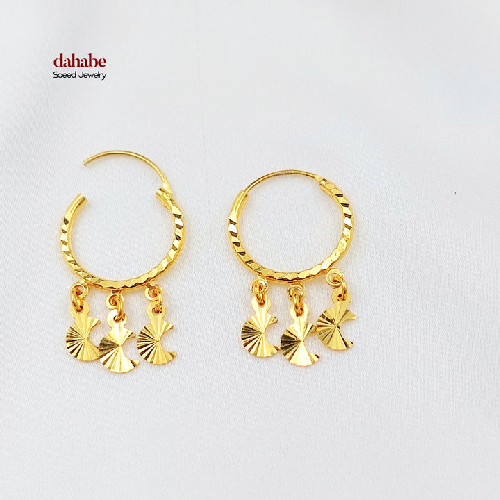 21K حلق ذبلة دنانديش-مجوهرات الشيخ سعيد-Saeed Jewelry 