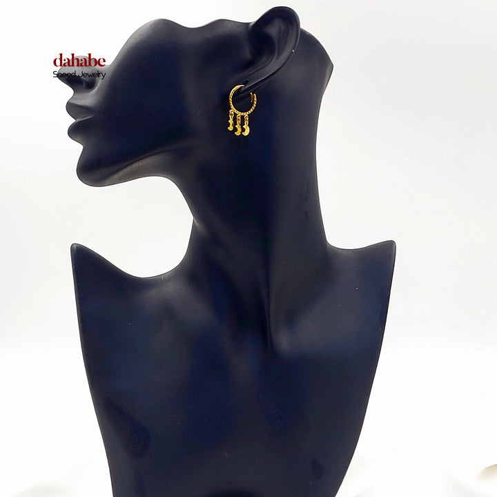 21K حلق ذبلة دنانديش-مجوهرات الشيخ سعيد-Saeed Jewelry 
