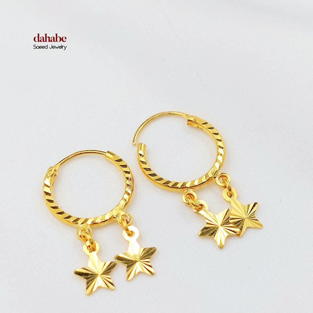 21K حلق ذبلة دنانديش-مجوهرات الشيخ سعيد-Saeed Jewelry 