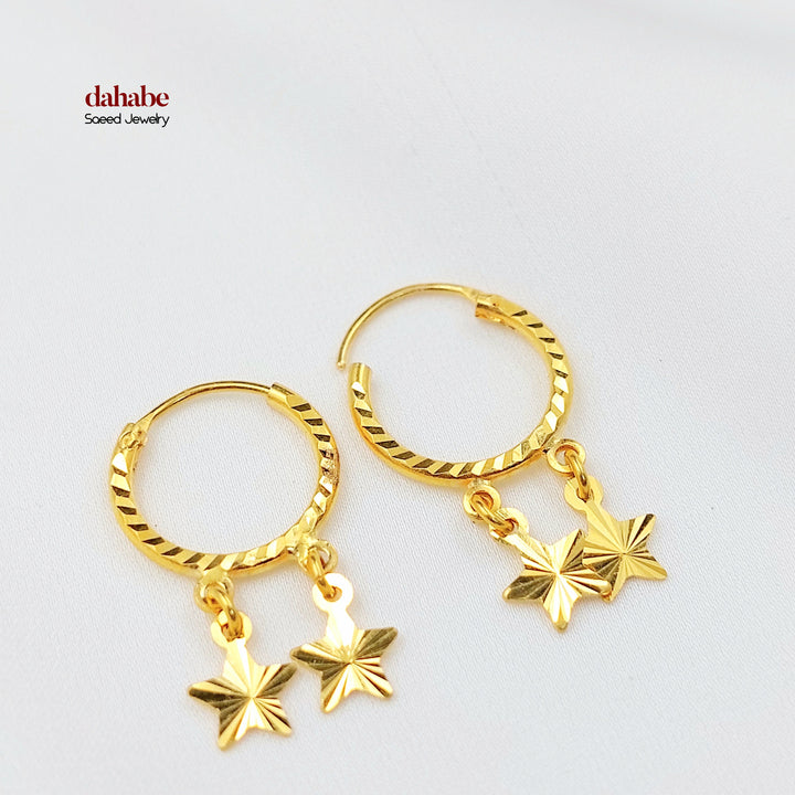 21K حلق ذبلة دنانديش-مجوهرات الشيخ سعيد-Saeed Jewelry 