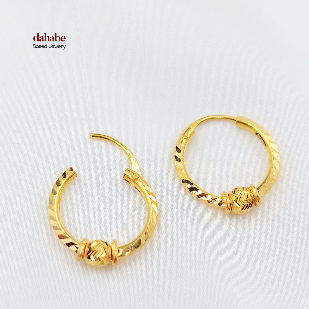 21K حلق ذبلة دنانديش-مجوهرات الشيخ سعيد-Saeed Jewelry 