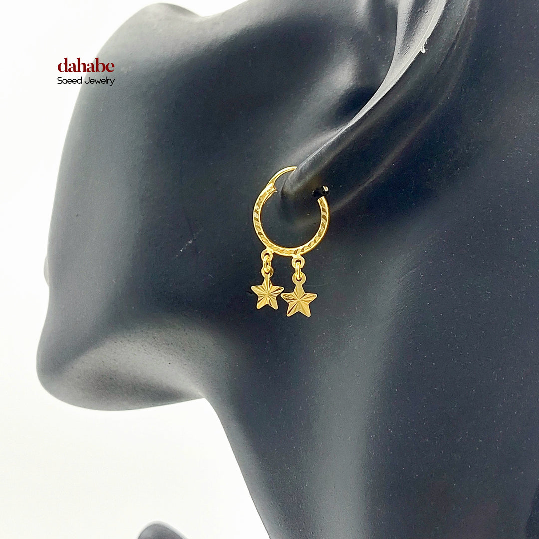 21K حلق ذبلة دنانديش-مجوهرات الشيخ سعيد-Saeed Jewelry 