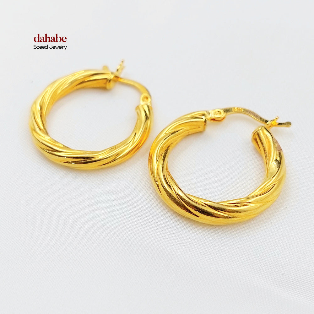 21K حلق ذبلة اكسترا-مجوهرات الشيخ سعيد-Saeed Jewelry 