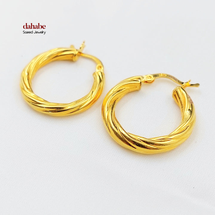 21K حلق ذبلة اكسترا-مجوهرات الشيخ سعيد-Saeed Jewelry 