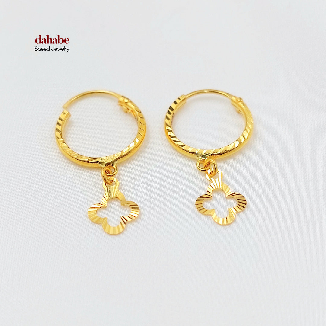 21K حلق ذبلة دنانديش-مجوهرات الشيخ سعيد-Saeed Jewelry 
