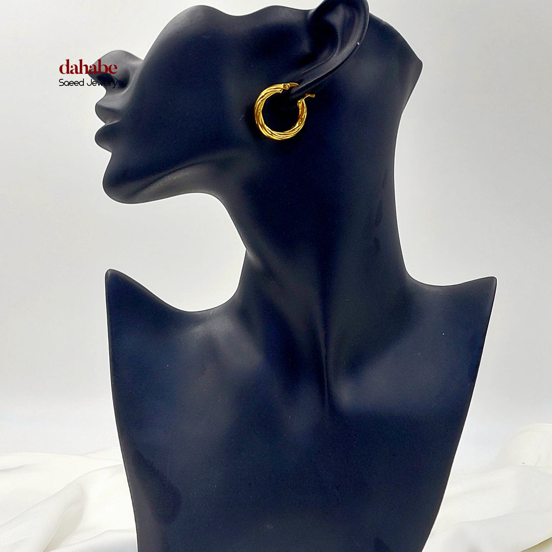 21K حلق ذبلة اكسترا-مجوهرات الشيخ سعيد-Saeed Jewelry 