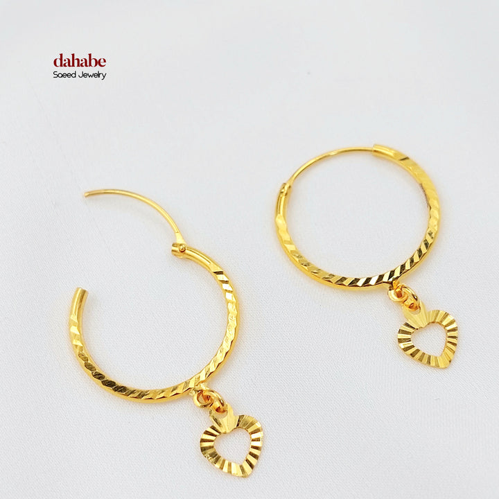 21K حلق ذبلة دنانديش-مجوهرات الشيخ سعيد-Saeed Jewelry 