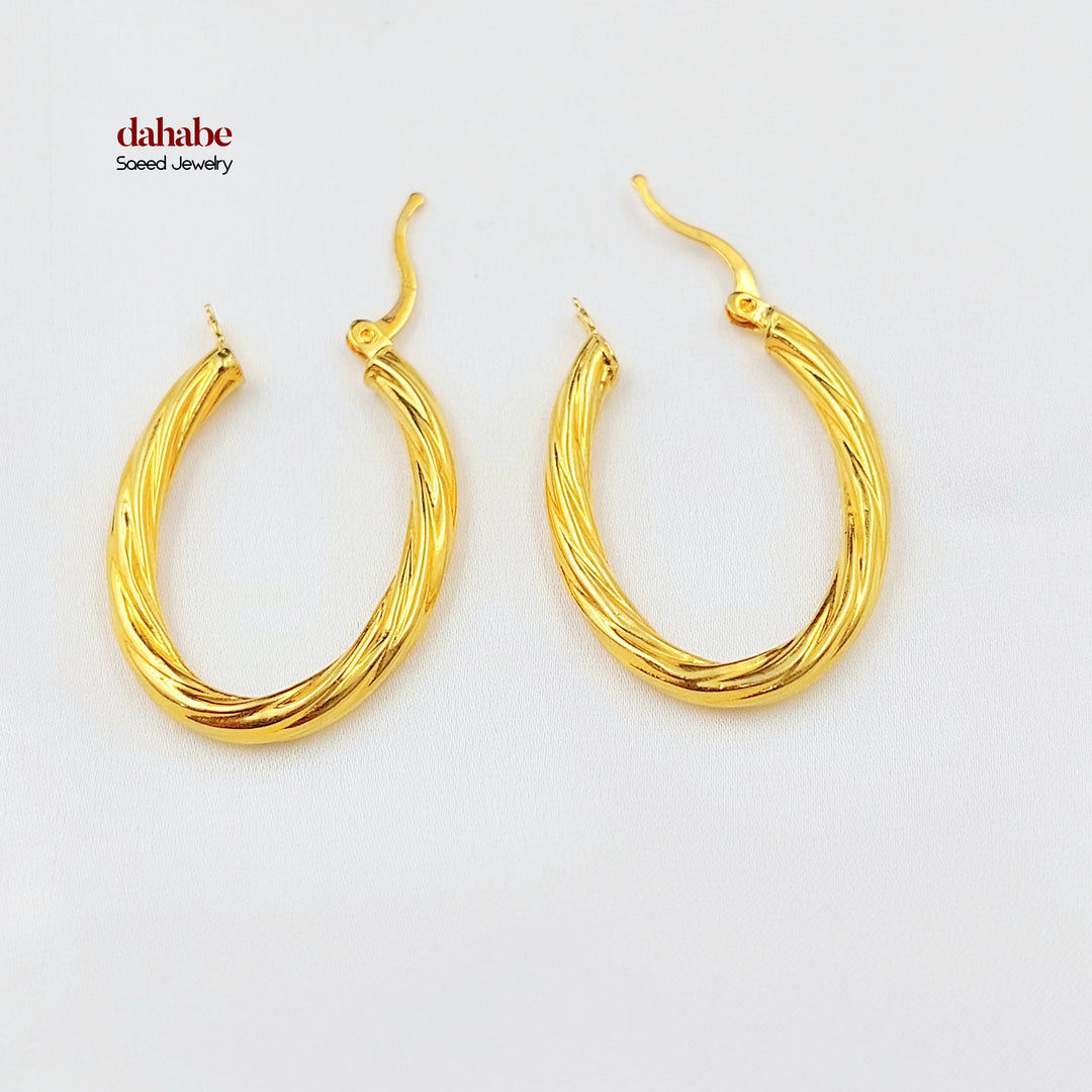 21K حلق ذبلة اكسترا-مجوهرات الشيخ سعيد-Saeed Jewelry 