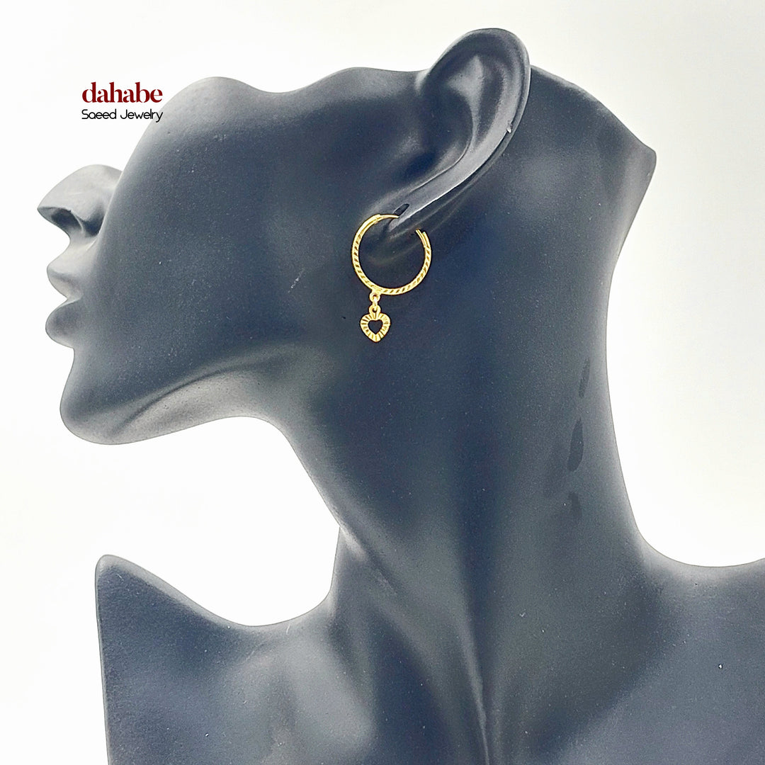 21K حلق ذبلة دنانديش-مجوهرات الشيخ سعيد-Saeed Jewelry 