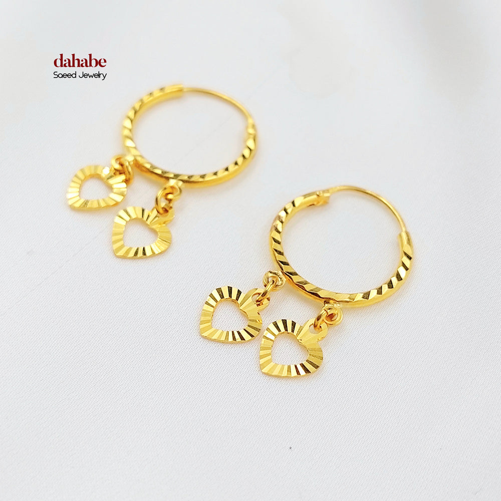 21K حلق ذبلة دنانديش-مجوهرات الشيخ سعيد-Saeed Jewelry 